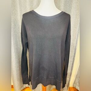 Athleta Black Cozy Modal Fleece Crewneck Sweatshirt | Size M